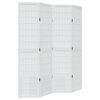 vidaXL Cloison de s&eacute;paration 4 panneaux blanc bois de paulownia massif