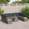 vidaXL Ensemble de canap&eacute; de jardin avec coussin 9 pcs Gris Polyrotin