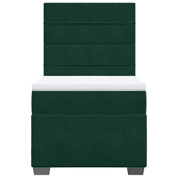 vidaXL Sommier &agrave; lattes de lit avec matelas Vert fonc&eacute; 100x200 cm