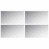 vidaXL Nez de marche Rectangulaire 4 pcs Argent&eacute; 90 x 50 cm Aluminium