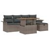 vidaXL Ensemble de canap&eacute; de jardin 6 pc Gris polyrotin