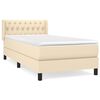 vidaXL Sommier &agrave; lattes de lit avec matelas Cr&egrave;me 90x200 cm Tissu