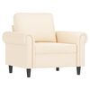 vidaXL Fauteuil avec repose-pied Cr&egrave;me 60 cm Velours