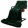 vidaXL Couverture en Fourrure de Lapin Synth&eacute;tique 4 pcs Vert fonc&eacute;