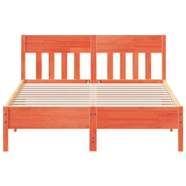 vidaXL Cadre de lit sans matelas cire marron 150x200cm bois pin massif