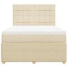 vidaXL Sommier &agrave; lattes de lit avec matelas Cr&egrave;me 160x200 cm Tissu