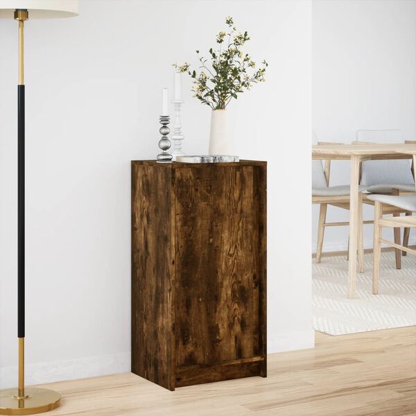 vidaXL Buffet avec LED ch&ecirc;ne fum&eacute; 42,5x34x85 cm bois d'ing&eacute;nierie
