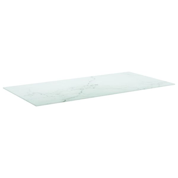 vidaXL Dessus de table blanc 100x50 cm 6 mm verre tremp&eacute; design marbre