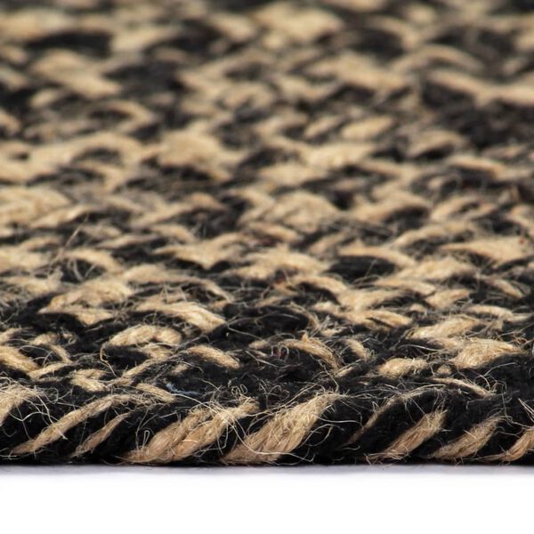 vidaXL Tapis fait &agrave; la main Jute Noir et naturel 90 cm