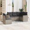 vidaXL Salon de jardin 5 pcs avec coussins gris clair r&eacute;sine tress&eacute;e
