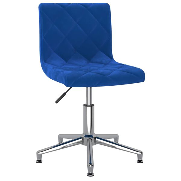 vidaXL Chaise pivotante de bureau Bleu Velours