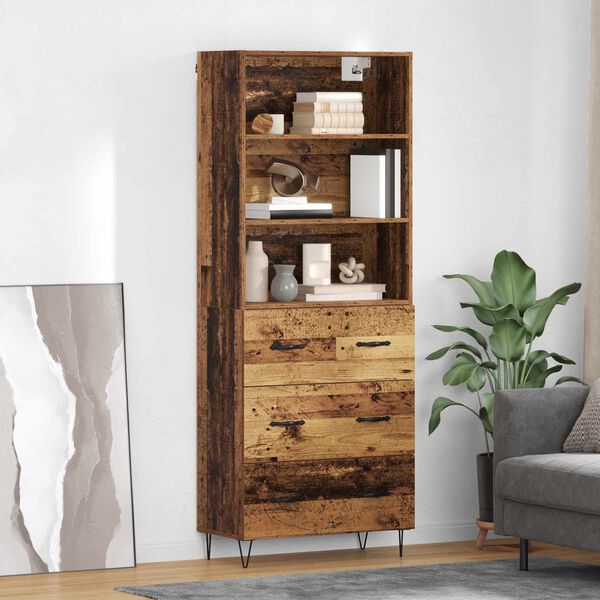 vidaXL Haut Armoire avec tiroir 2 pcs Bois ancien Bois d'ing&eacute;nierie