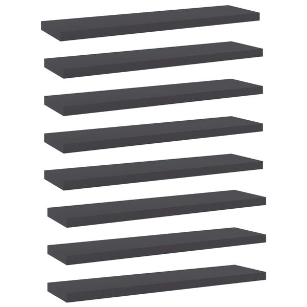 vidaXL Panneaux de biblioth&egrave;que 8 pcs gris bois d&rsquo;ing&eacute;nierie