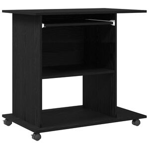 vidaXL Bureau d'ordinateur en ch&ecirc;ne noir 80x50x75 cm bois d'ing&eacute;nierie