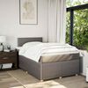 vidaXL Sommier &agrave; lattes de lit avec matelas Taupe 120x200 cm Tissu