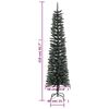vidaXL Sapin de Noël artificiel mince avec support Vert 210 cm PVC
