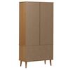 vidaXL Armoire &agrave; vitrine MOLDE Marron 90x35x175 cm Bois de pin massif