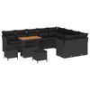 vidaXL Ensemble de canap&eacute; de jardin 12 pcs Noir polyrotin
