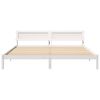 vidaXL Cadre de lit avec t&ecirc;te de lit Blanc 200 x 200 cm Pin massif
