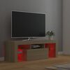 vidaXL Meuble TV avec lumières LED chêne sonoma 120x35x40 cm