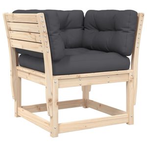vidaXL Canap&eacute; de jardin accoudoirs avec coussins bois massif de pin