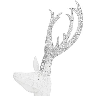 vidaXL Décoration de Noël famille de rennes Blanc et argenté 201 LED