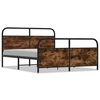 vidaXL Cadre de lit en m&eacute;tal sans matelas ch&ecirc;ne fum&eacute; 150x200 cm