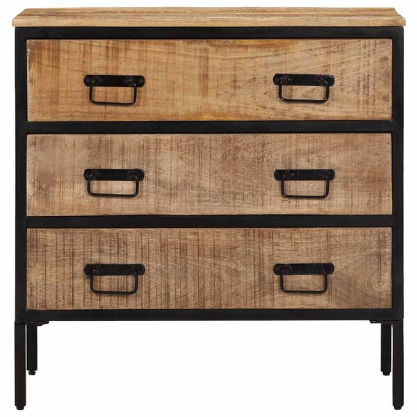 vidaXL Buffets 2 pcs 70x35x70 cm bois de manguier brut massif