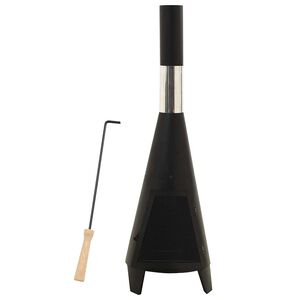 vidaXL Po&ecirc;le de jardin avec tisonnier 38x38x122 cm Acier