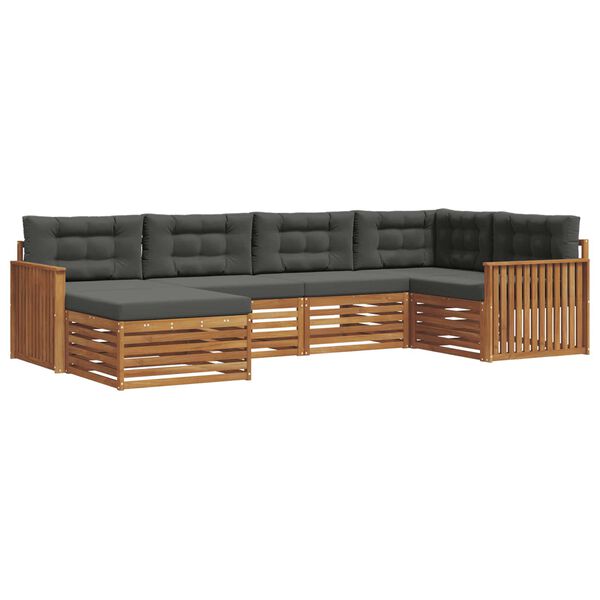 vidaXL Ensemble de canap&eacute;s d'ext&eacute;rieur 6 pcs Naturel et Anthracite