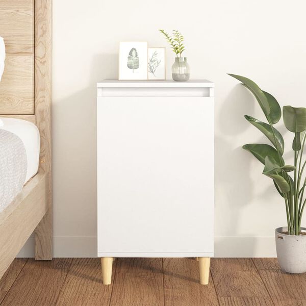 vidaXL Table de chevet blanc 40x35x70 cm bois d&rsquo;ing&eacute;nierie