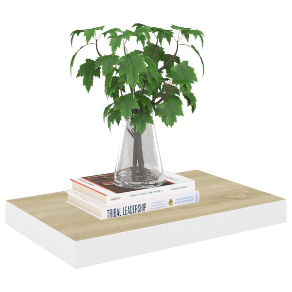 vidaXL &Eacute;tag&egrave;re murale flottante Ch&ecirc;ne et blanc 40x23x3,8 cm MDF