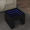 vidaXL Table basse avec LED infini noir 40x40x30 cm