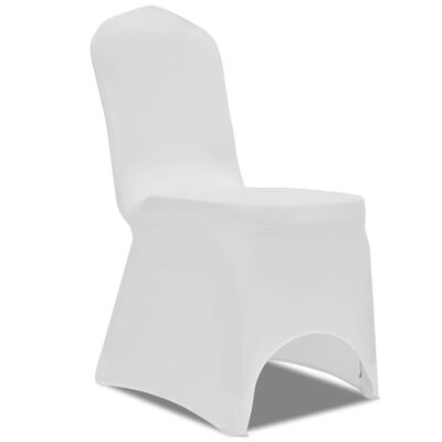 Housse blanche extensible pour chaise 6 pièces