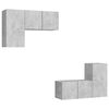 vidaXL Ensemble de meubles TV 4 pcs Gris b&eacute;ton Bois d'ing&eacute;nierie