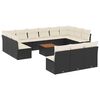 vidaXL Salon de jardin avec coussins 14 pcs noir r&eacute;sine tress&eacute;e