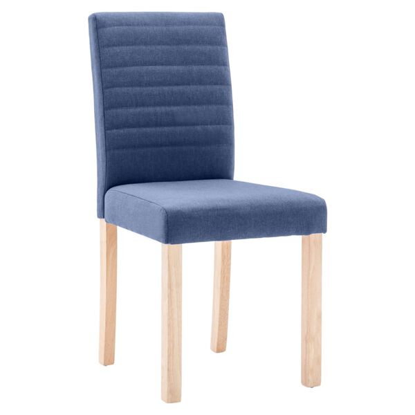 vidaXL Chaises &agrave; manger lot de 2 bleu tissu