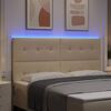 vidaXL T&ecirc;te de Lit LED avec des lumi&egrave;res &agrave; LED Cr&egrave;me 180 cm tissu