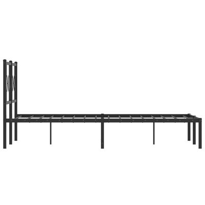 vidaXL Cadre de lit métal sans matelas avec tête de lit noir 120x190cm