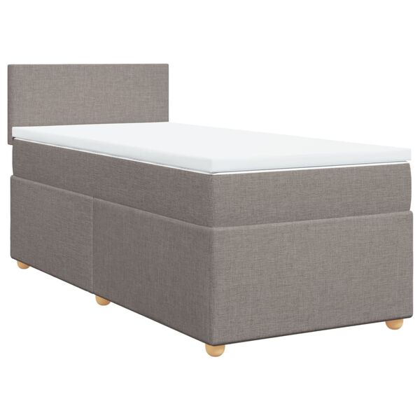 vidaXL Sommier &agrave; lattes de lit avec matelas Taupe 80x200 cm Tissu