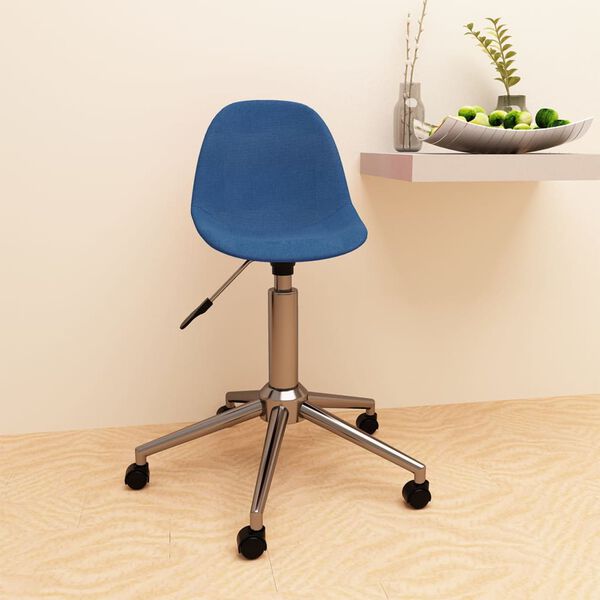 vidaXL Chaise pivotante de bureau Bleu Tissu