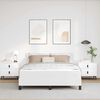 vidaXL Cadre de lit avec matelas Blanc pur 160 x 200 cm tissu