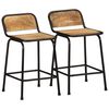 vidaXL Tabourets de bar lot de 2 pcs bois massif manguier brut