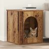 vidaXL Maison pour chat Bois ancien 53 x 52 x 62 cm Bois d'ing&eacute;nierie
