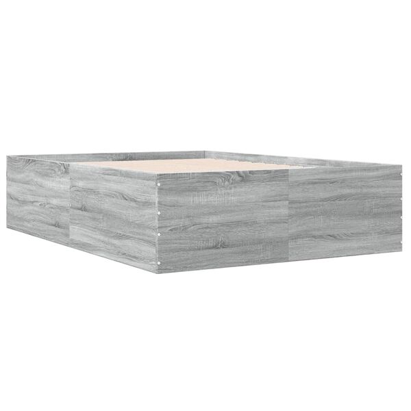vidaXL Cadre de lit sans matelas sonoma gris 120x190 cm