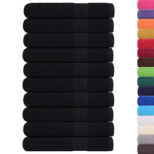 vidaXL Serviettes FROGN 10 pcs noir 100x200 cm 360 g/m&sup2;