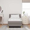 vidaXL Lit &agrave; Ressorts avec matelas Taupe 90 x 200 cm tissu