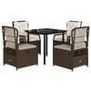 vidaXL Ensemble &agrave; manger de jardin 5 pcs et coussins marron poly rotin