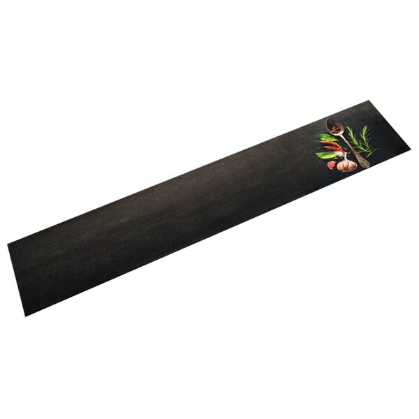 vidaXL Tapis de cuisine lavable impression d'&eacute;pices 60x300 cm velours
