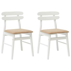 vidaXL Chaise de salle &agrave; manger 2 pc Bois de Caoutchouc Massif